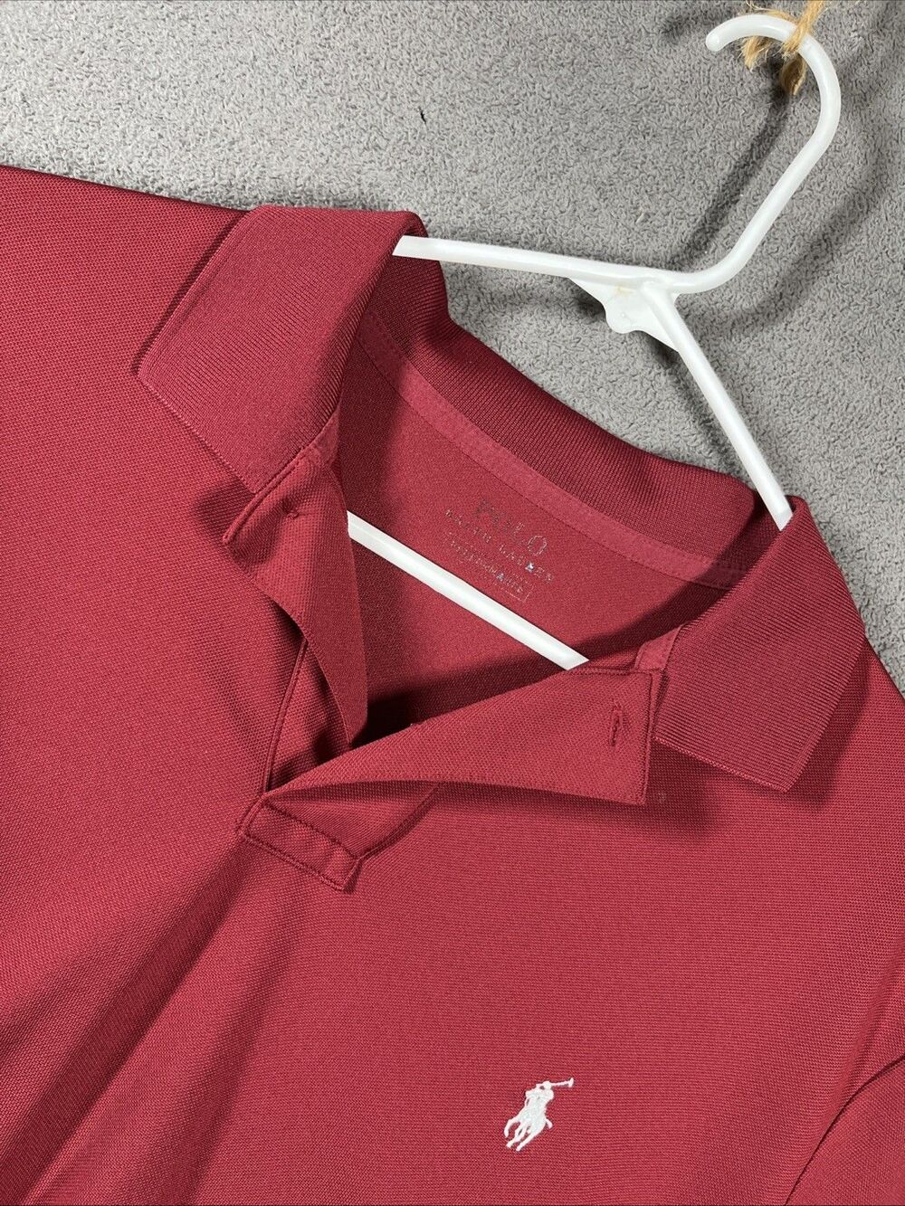 Polo Ralph Lauren Men's Shirt L Red Performance Golf Short Sleeve Textured